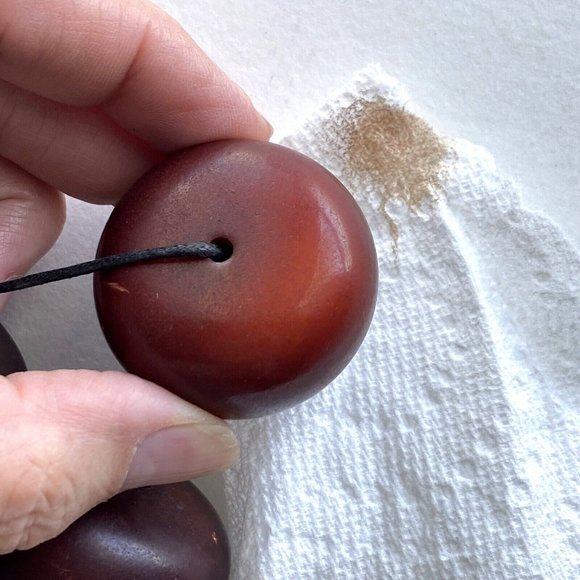 African PF Copal Amber Bakelite Faturan Graduated Beads 15in Necklace 195.2g - Picture 11 of 16